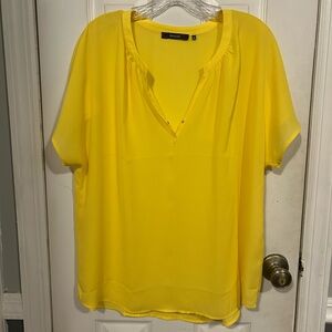 Avenue Bright Sheer Yellow Women's Blouse
